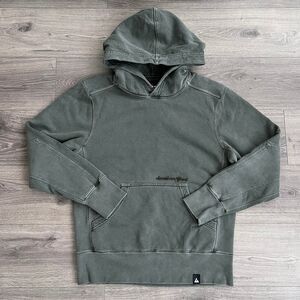 AMERICAN GIANT Mens Vintage Wash Hoodie Medium Faded Olive Green Heavyweight 90s